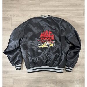 Vtg Mac Tools Jacket Mens XL Black Satin Racing Swingster Made in USA
